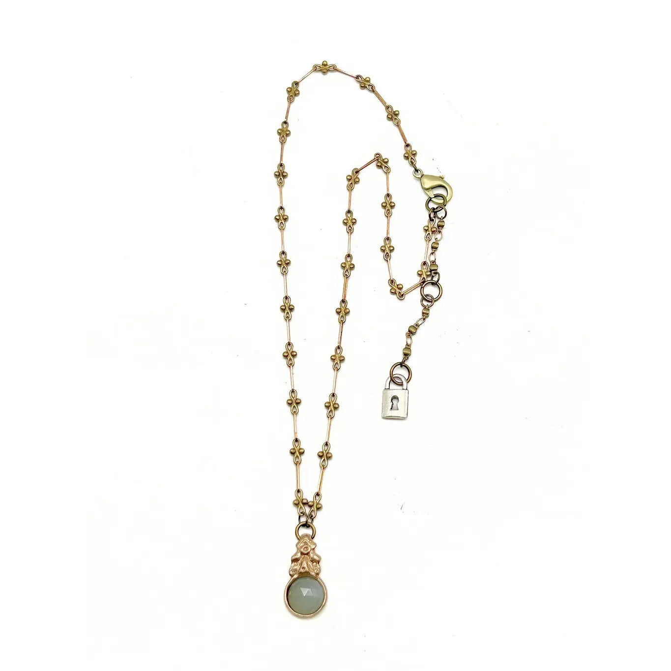 Rose Cut round Aquamarine Necklace