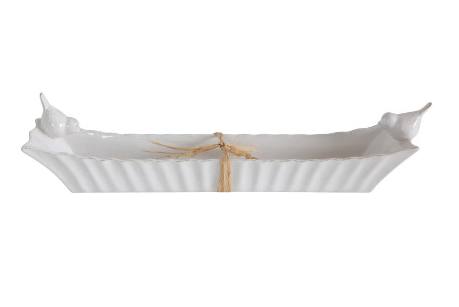 Ceramic Cracker Dish with Birds