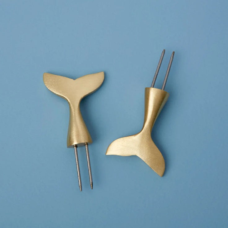 Gold Corn Holders-Whale