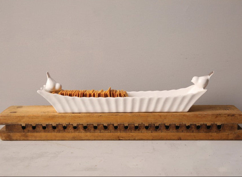 Ceramic Cracker Dish with Birds
